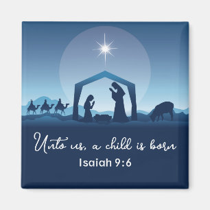 Religiöse Weihnachtskrippen Blaue Christlich Magnet