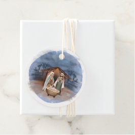 Religiöse Weihnachtskrippen Geschenkanhänger