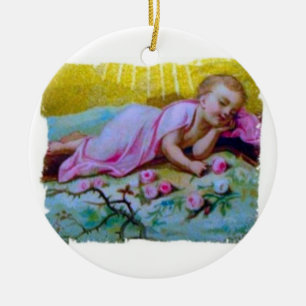 Religiöse Weihnachtsverzierung Baby-Jesuss Keramik Ornament