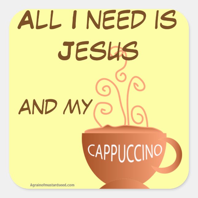 Religiöse Zitate Quadratischer Aufkleber (Vorderseite)