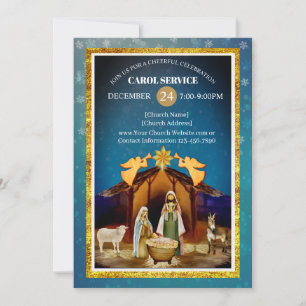 Religiöser christlicher Kirchen-Weihnachtskarollen Feiertagskarte