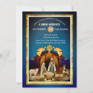 Religiöser christlicher Kirchen-Weihnachtskarollen Feiertagskarte