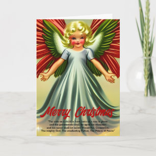 Religiöser christlicher Vintage-Engel Frohe Weihna Karte