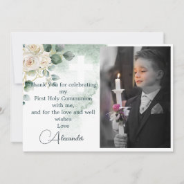 Religiöser Dank Foto Gold Rose Grün Einladung