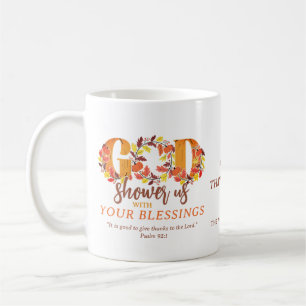 Religiöser Erntedank Glaube Bibel Zitat Kaffeetasse