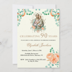 Religiöser Geburtstag Eukalyptus St. Joseph Einladung