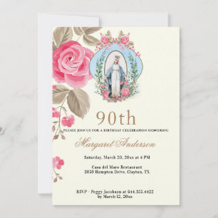 Religiöser Geburtstag Jungfrau Maria Schriftzug Ro Einladung