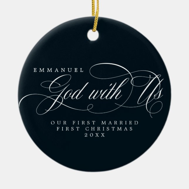 Religiöser Gott mit uns Foto 1. Verheiratete Weihn Keramik Ornament (Vorne)