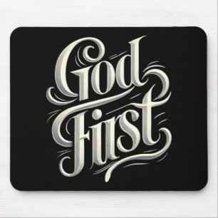 Religiöser Gott zuerst Glaubensbasierter neuer Glä Mousepad