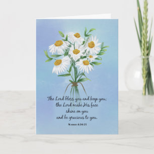 Religiöser Hochzeitstagstrauß aus Gänseblümchen Karte