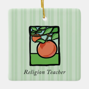 Religiöser Lehrer Danke, Apfel Keramikornament
