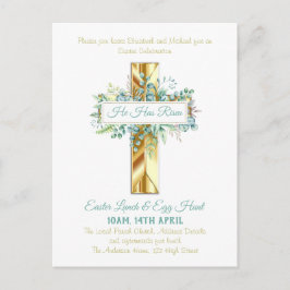 Religiöser Ostereinladungshaushalt Postkarte