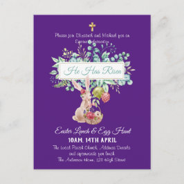 Religiöser Ostereinladungshaushalt Postkarte