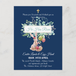 Religiöser Ostereinladungshaushalt Postkarte