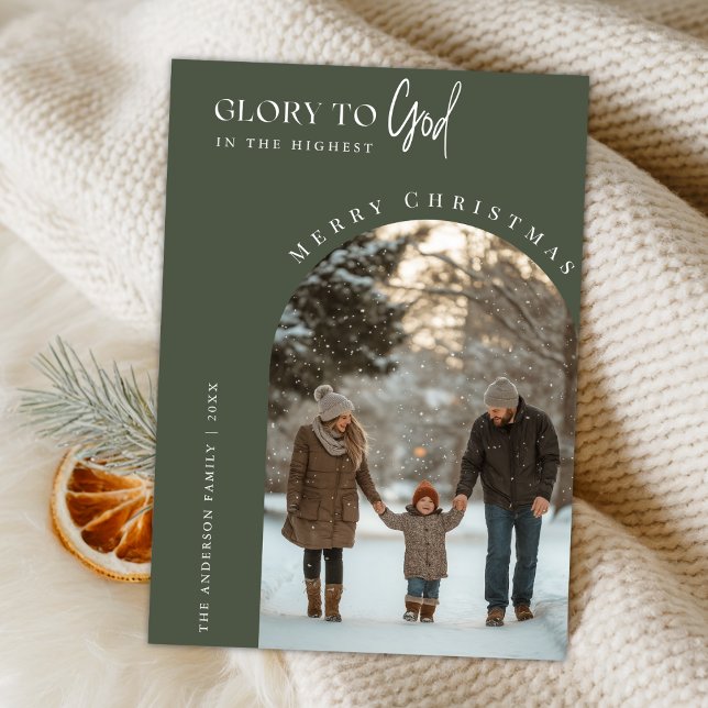 Religiöser Ruhm Gottes Weihnachtsgrab-Foto Feiertagskarte (Von Creator hochgeladen)