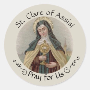 Religiöser St. Clare von Assisi Katholic Runder Aufkleber