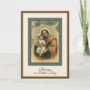 Religiöser Vatertag Vintage St. Joseph Gebet Karte
