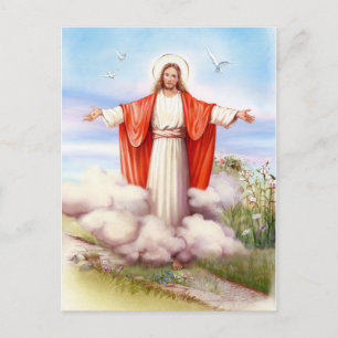Religiöser Vintager Ostern, Jesus der Hirte Feiertagspostkarte