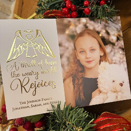 Religiöser Weihnachtsgel Elegantes Kinderspiel Fot Folien Feiertagskarte