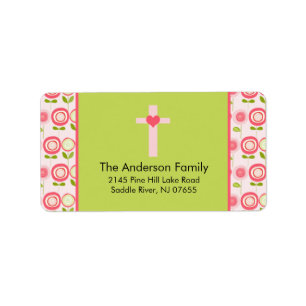 Religiöses Adressen-Etikett des rosa Adressaufkleber