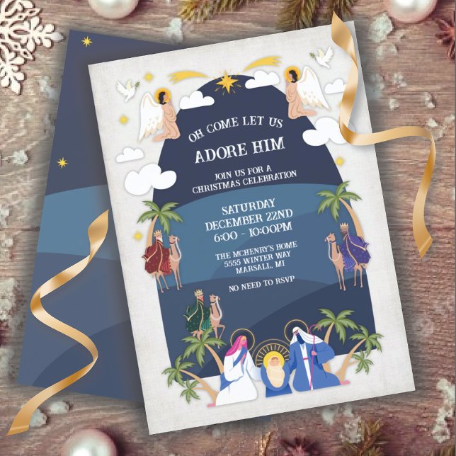 Religiöses Arch Christmas Nativity Scene Party Einladung (Von Creator hochgeladen)
