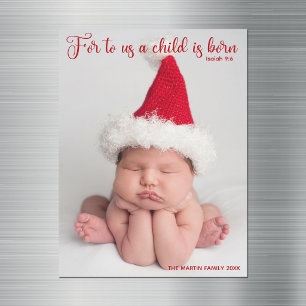 Religiöses Baby Foto Christlich Weihnachtsmagnet Magnetkarte