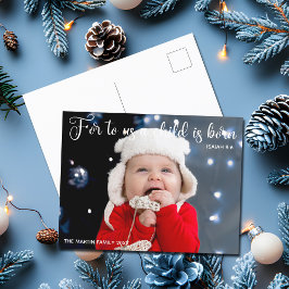 Religiöses Baby Foto Weihnachten Geburtserklärung Postkarte