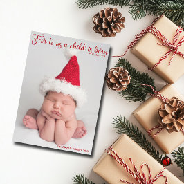 Religiöses Baby Foto Weihnachtsbibel Verse Red Feiertagskarte
