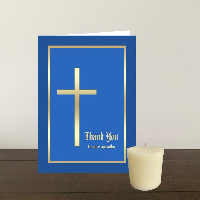 Religiöses Beileid Vielen Dank Note Card - Blau Dankeskarte (Von Creator hochgeladen)