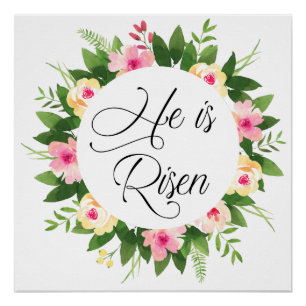 Religiöses Blumenmotiv-Zitat-Poster Poster