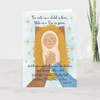 Religiöses Christliches Baby Jesus Isaiah 9 Dankeskarte