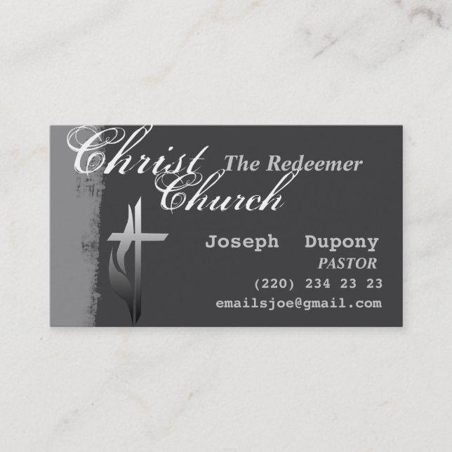 Religiöses christliches Kreuz Ostern mit Flamme Visitenkarte (Vorderseite)