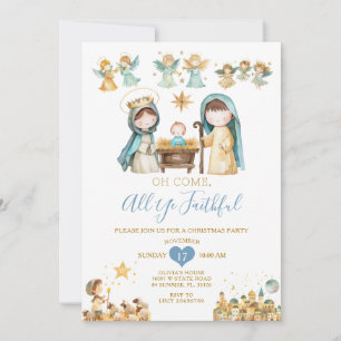 Religiöses Christliches Weihnachtshaus-Party Einladung