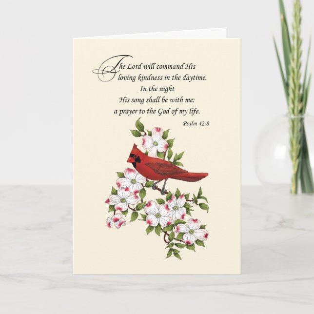 Religiöses Denken Sie an Ihren Kardinal zum blühen Karte (Vorderseite)