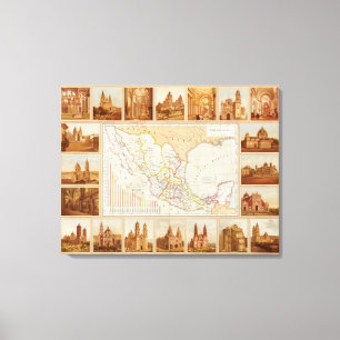 Religiöses Diagramm von Mexiko Leinwanddruck