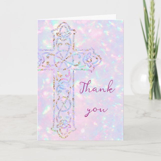 religiöses Ereignis elegante Dankeskarten Einladung (Vorderseite)