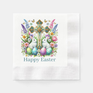 Religiöses Frohe Ostern Kreuz Serviette