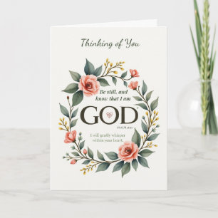 Religiöses Gedanken-an-Dich-Schrift-Blumenkranz Karte