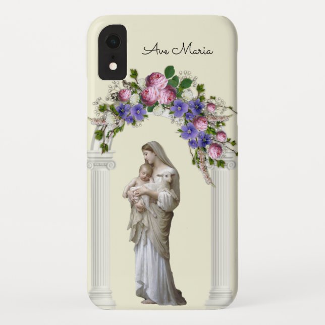 Religiöses gesegnetes Lamm Jungfrau-Marys Jesus Case-Mate iPhone Hülle (Rückseite)