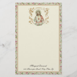 Religiöses Heiliges Herz Jesus Vintage Rose
