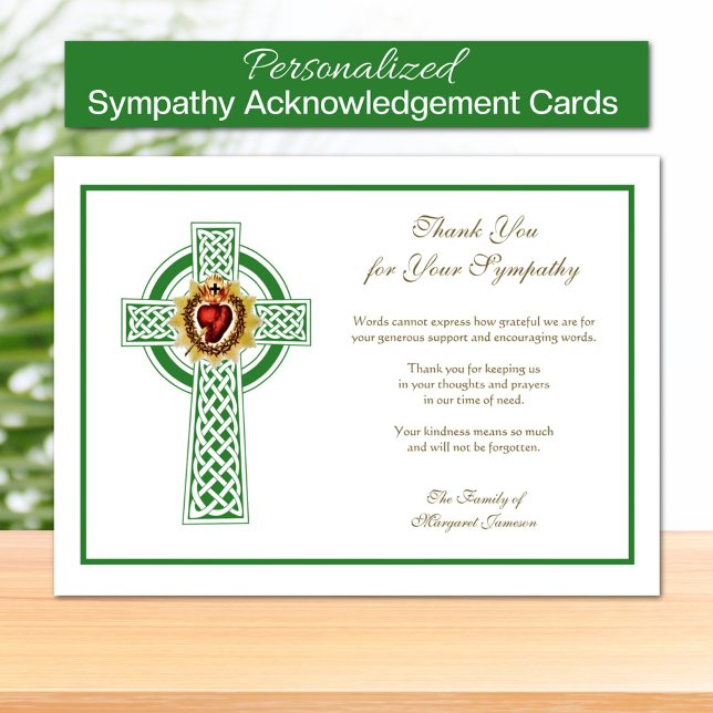 Religiöses, katholisches keltisches Cross-Beileid Dankeskarte (Irish Catholic Funeral Sympathy Thank you Cards)