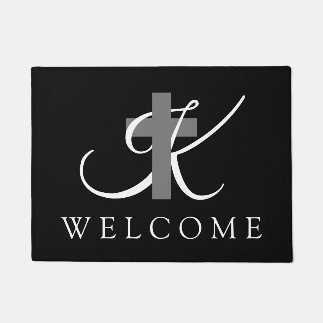 Religiöses Kreuz des eleganten christlichen Fußmatte (Vorderseite)