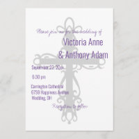 Religiöses Kreuz Elegante Christliche Lila Hochzei