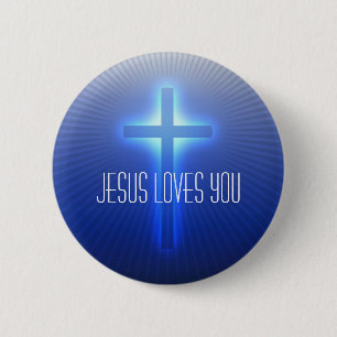 Religiöses Kreuz Jesus Liebe Sie Button
