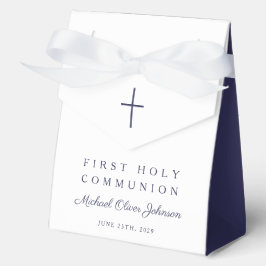 Religiöses Kreuz Marineblau Junge Erste Kommunion Geschenkschachtel