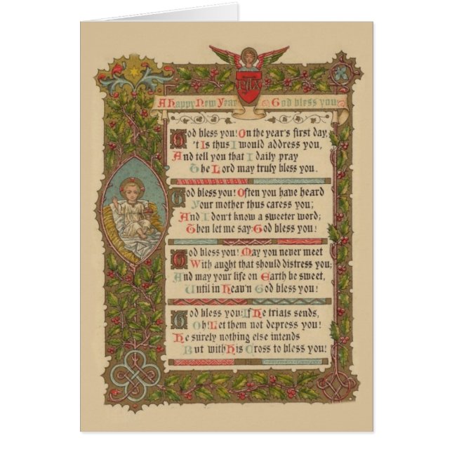 Religiöses neues Jahr Vintag Christlich (Vorne)