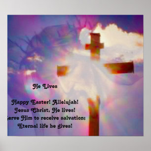 Religiöses Osterposter - Jesus und Kreuz Poster