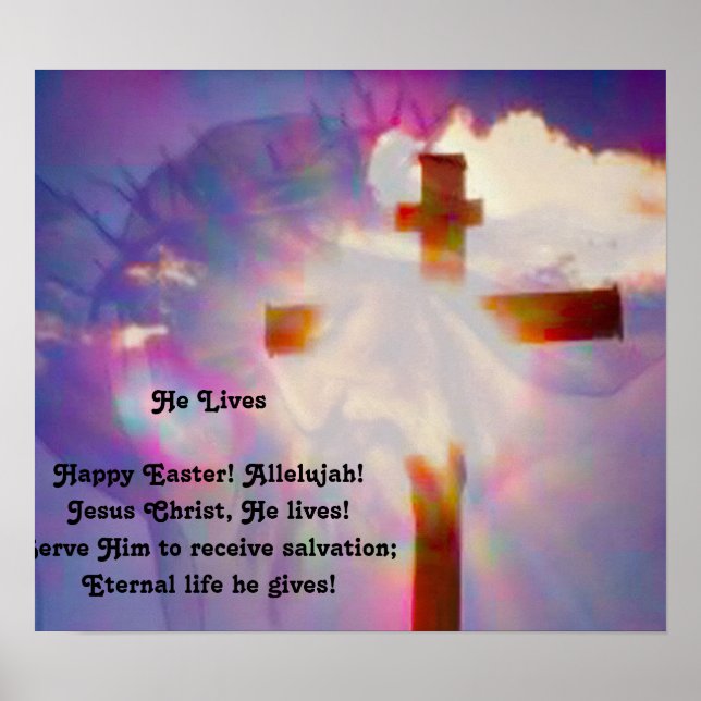 Religiöses Osterposter - Jesus und Kreuz Poster (Vorne)