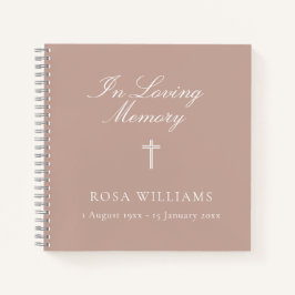 Religiöses Pink in Love Memory Funeral Gästebuch Notizbuch