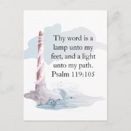Religiöses Psalm Watercolor Leuchtturm Postkarte